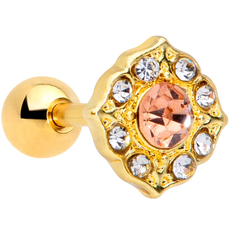 Women's Earrings – Elegant Designs for Every Personality--16 Gauge 1/4 Pink Clear Gem Gold Tone Elegant Cartilage Tragus Earring Women's Earrings – Elegant Designs for Every Personality--16 Gauge 1/4 Pink Clear Gem Gold Tone Elegant Cartilage Tragus Earring