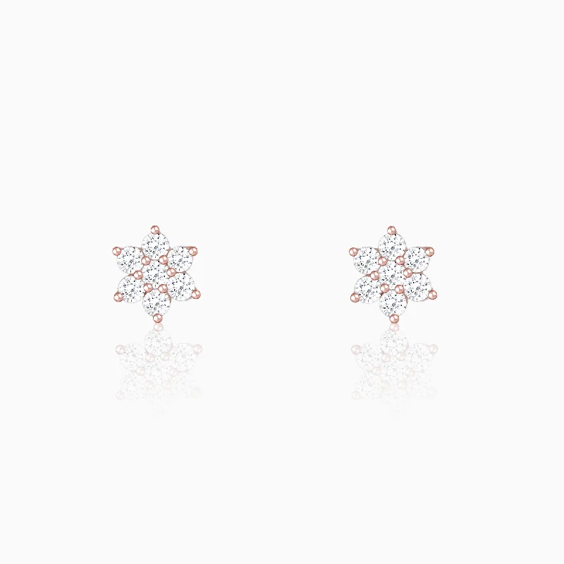 Women's Earrings – Elegant Designs for Every Personality--Rose Gold Shining Flower Studs Women's Earrings – Elegant Designs for Every Personality--Rose Gold Shining Flower Studs
