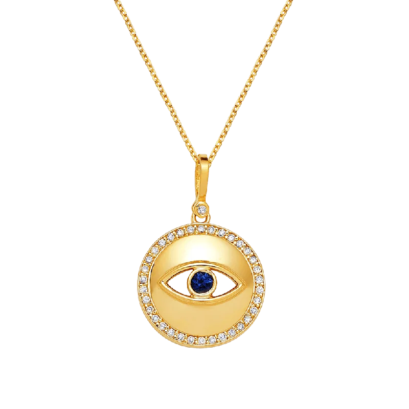 Shop Classic Women's Necklaces & Pendants with a Modern Twist-Round Diamond Evil Eye Necklace Shop Classic Women's Necklaces & Pendants with a Modern Twist-Round Diamond Evil Eye Necklace