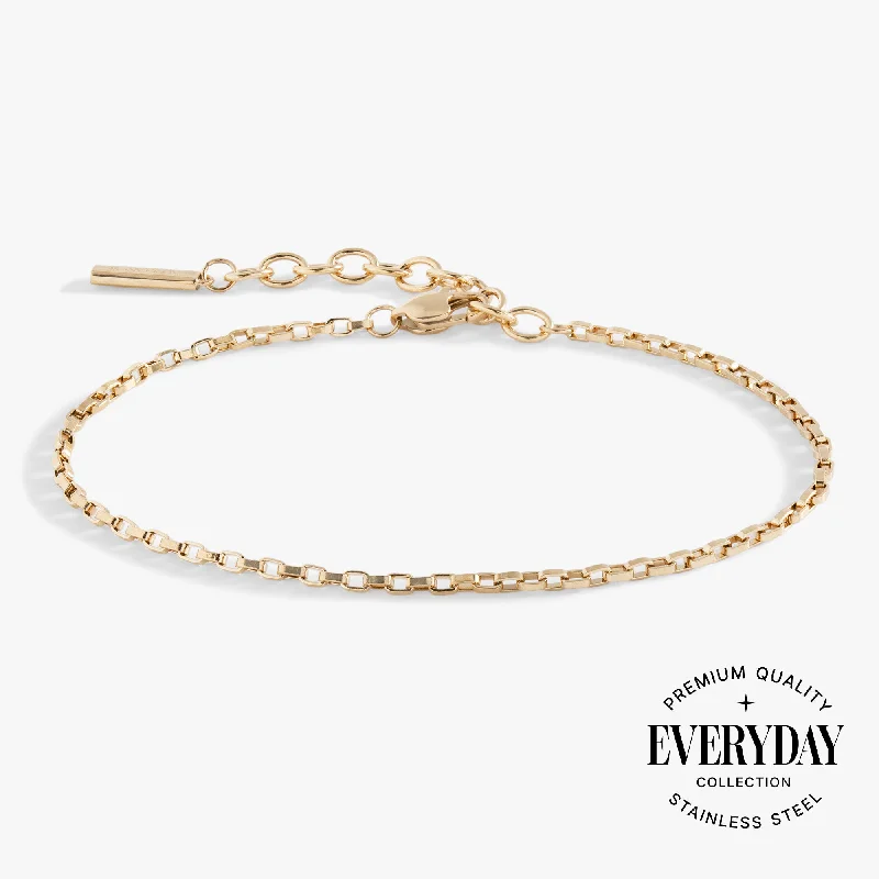 Adjustable Cuff Bracelets and Bangles for Women-Everyday Box Link Chain Bracelet