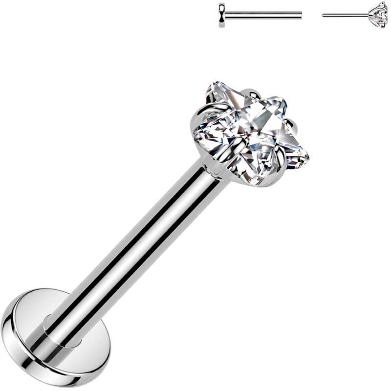 Women's Earrings – Elegant Designs for Every Personality--18 Gauge 5/16 3mm CZ Star Medical Grade Titanium Flat Back Earring