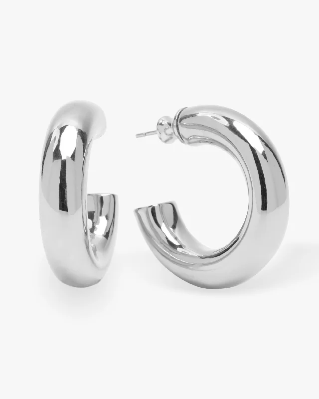 Women's Earrings – Elegant Designs for Every Personality--"She's So Smooth" Tube Hoops - Silver Women's Earrings – Elegant Designs for Every Personality--"She's So Smooth" Tube Hoops - Silver