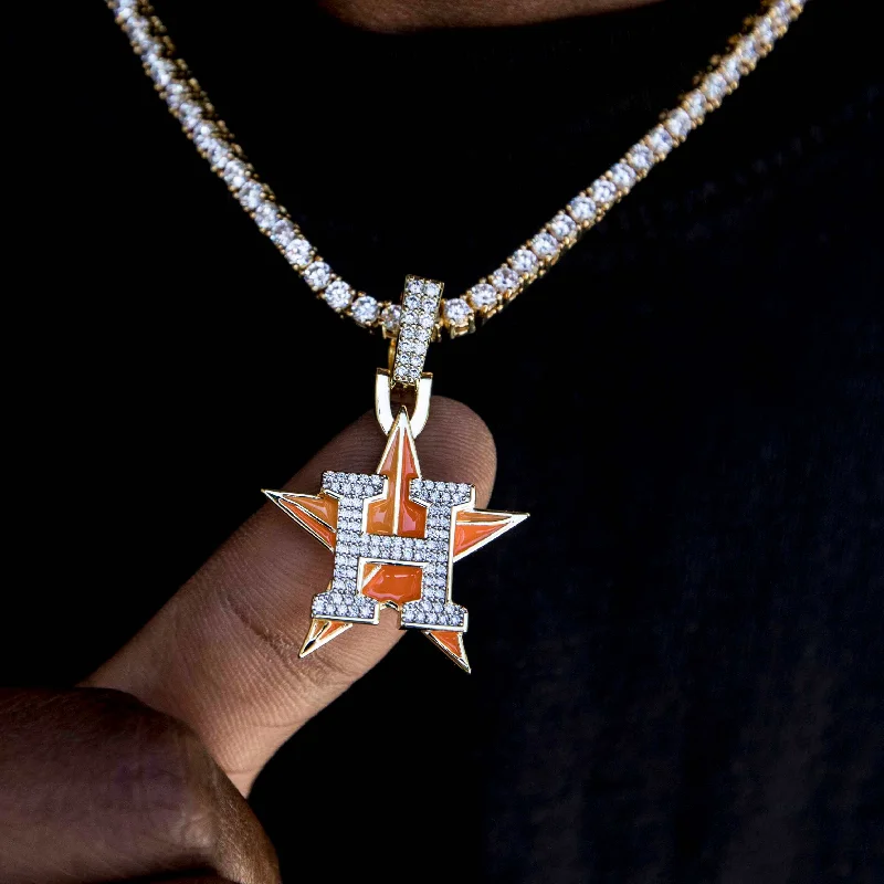 Exclusive Men's Necklaces & Pendants for the Modern Gentleman-Houston Astros Official MLB Logo Pendant Exclusive Men's Necklaces & Pendants for the Modern Gentleman-Houston Astros Official MLB Logo Pendant