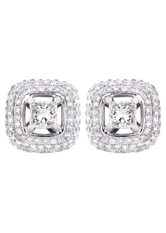 Shop Durable Men's Earrings for Everyday Wear-Princess Diamond Stud Earrings | 1.61 Carats Shop Durable Men's Earrings for Everyday Wear-Princess Diamond Stud Earrings | 1.61 Carats