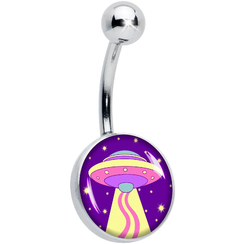 Stylish Belly Rings for Fashion-Forward Women -Style Space Invasion UFO Belly Ring