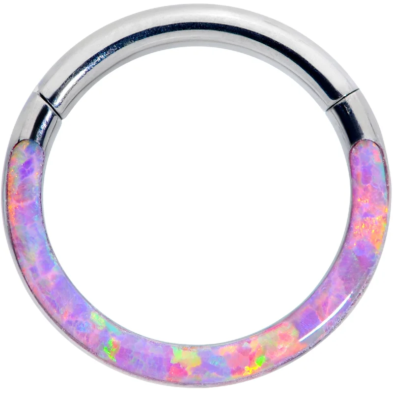 Minimalist Gold Nose Rings -16 Gauge 5/16 Pink Synthetic Opal Implant Grade Titanium Segment Ring Minimalist Gold Nose Rings -16 Gauge 5/16 Pink Synthetic Opal Implant Grade Titanium Segment Ring