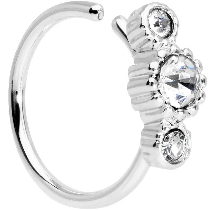 Nose Rings with Multi-Colored Stones -20 Gauge 5/16 Clear CZ Gem Fashion Fusion Seamless Circular Ring Nose Rings with Multi-Colored Stones -20 Gauge 5/16 Clear CZ Gem Fashion Fusion Seamless Circular Ring