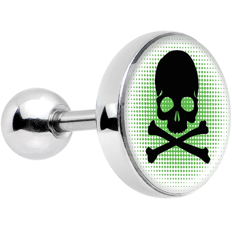 Women's Earrings – Elegant Designs for Every Personality--16 Gauge 1/4 Green Black Skull Tragus Cartilage Earring Women's Earrings – Elegant Designs for Every Personality--16 Gauge 1/4 Green Black Skull Tragus Cartilage Earring