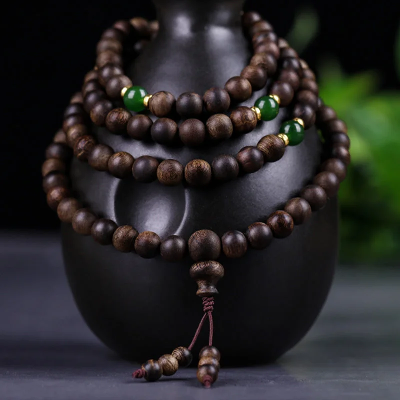 Stainless Steel Bracelet for Men with Engraving-Buddha Stones 108 Mala Beads Indonesia Tarakan Rare Agarwood Cyan Jade Ward Off Evil Spirits Bracelet Stainless Steel Bracelet for Men with Engraving-Buddha Stones 108 Mala Beads Indonesia Tarakan Rare Agarwood Cyan Jade Ward Off Evil Spirits Bracelet