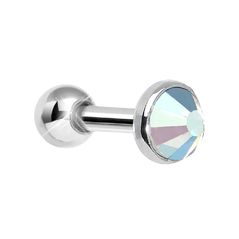 Women's Earrings – Elegant Designs for Every Personality--4mm Aurora Gem Tragus Cartilage Barbell Earring Women's Earrings – Elegant Designs for Every Personality--4mm Aurora Gem Tragus Cartilage Barbell Earring
