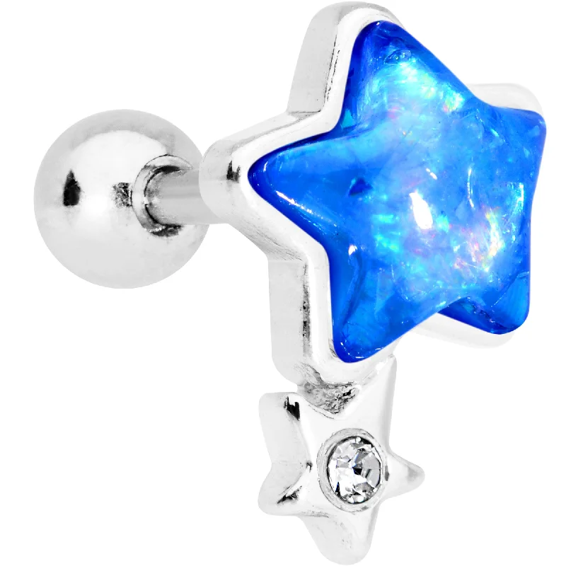 Women's Earrings – Elegant Designs for Every Personality--1/4 Blue Faux Opal Star Child Cartilage Tragus Earring Women's Earrings – Elegant Designs for Every Personality--1/4 Blue Faux Opal Star Child Cartilage Tragus Earring