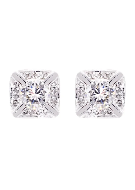 Shop Durable Men's Earrings for Everyday Wear-Diamond Stud Earrings For Men | 14K White Gold | 0.62 Carats Shop Durable Men's Earrings for Everyday Wear-Diamond Stud Earrings For Men | 14K White Gold | 0.62 Carats