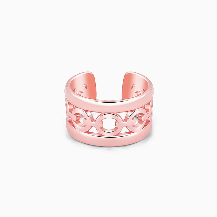 Chic Women's Rings for Fashion-Forward Looks-Rose Gold Encircled Beauty Ring