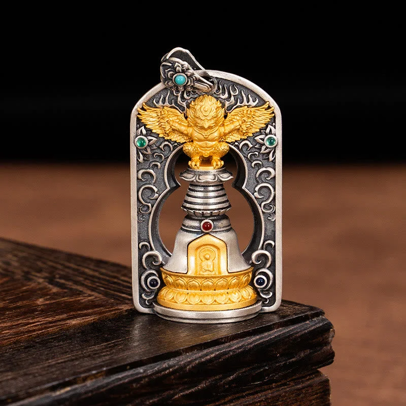 Shop Classic Women's Necklaces & Pendants with a Modern Twist-Buddha Stones 925 Sterling Silver Tibetan Garuda Bird Vajra Dorje Bell Protection Necklace Pendant Shop Classic Women's Necklaces & Pendants with a Modern Twist-Buddha Stones 925 Sterling Silver Tibetan Garuda Bird Vajra Dorje Bell Protection Necklace Pendant