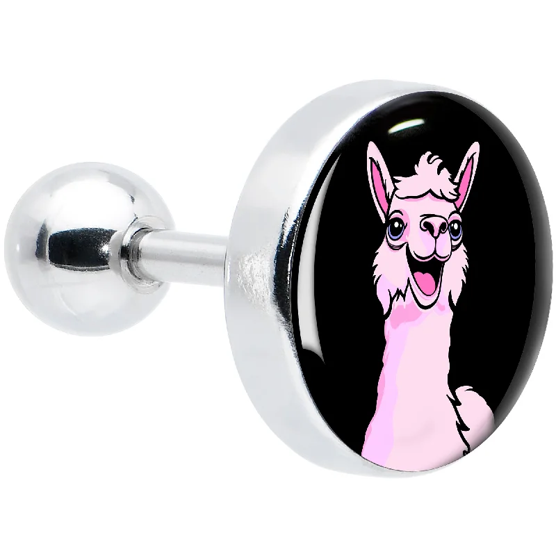 Women's Earrings – Elegant Designs for Every Personality--16 Gauge 1/4 Pink Happy Llama Cartilage Tragus Earring Women's Earrings – Elegant Designs for Every Personality--16 Gauge 1/4 Pink Happy Llama Cartilage Tragus Earring