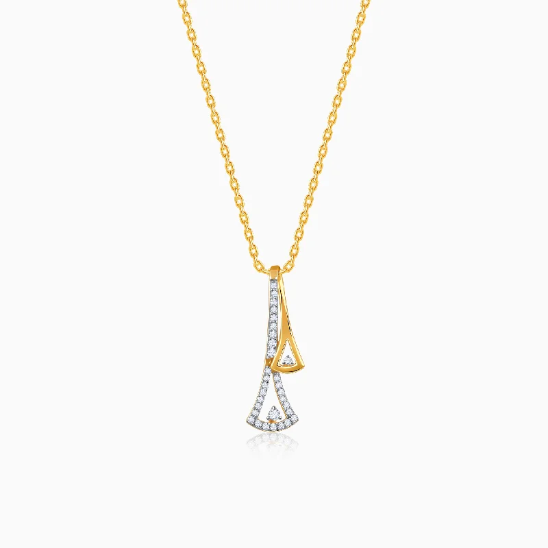 Shop Classic Women's Necklaces & Pendants with a Modern Twist-Gold Dual Sparkle Diamond Pendant Shop Classic Women's Necklaces & Pendants with a Modern Twist-Gold Dual Sparkle Diamond Pendant