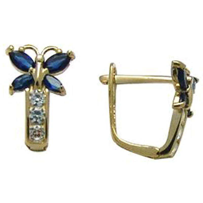 Women's Earrings – Elegant Designs for Every Personality--14kt Yellow Gold Butterfly September Birthstone Leverback Earrings Women's Earrings – Elegant Designs for Every Personality--14kt Yellow Gold Butterfly September Birthstone Leverback Earrings