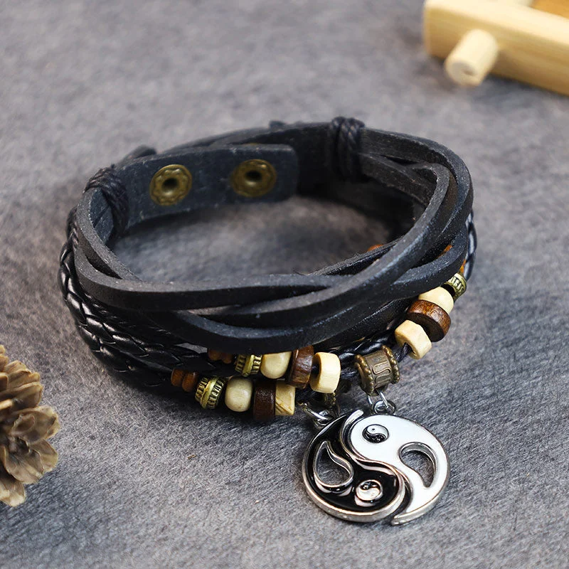 Custom Charm Bracelets for Men-Yin Yang Pendant Couple Balance Bracelet