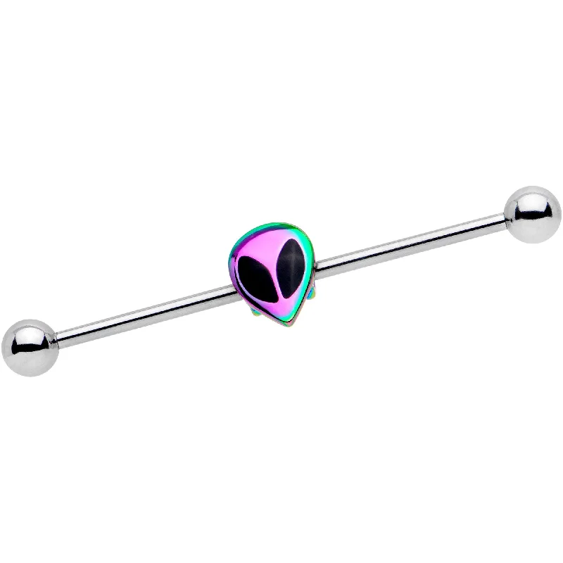 Women's Earrings – Elegant Designs for Every Personality--14 Gauge Rainbow Radical Alien Industrial Barbell 38mm Women's Earrings – Elegant Designs for Every Personality--14 Gauge Rainbow Radical Alien Industrial Barbell 38mm