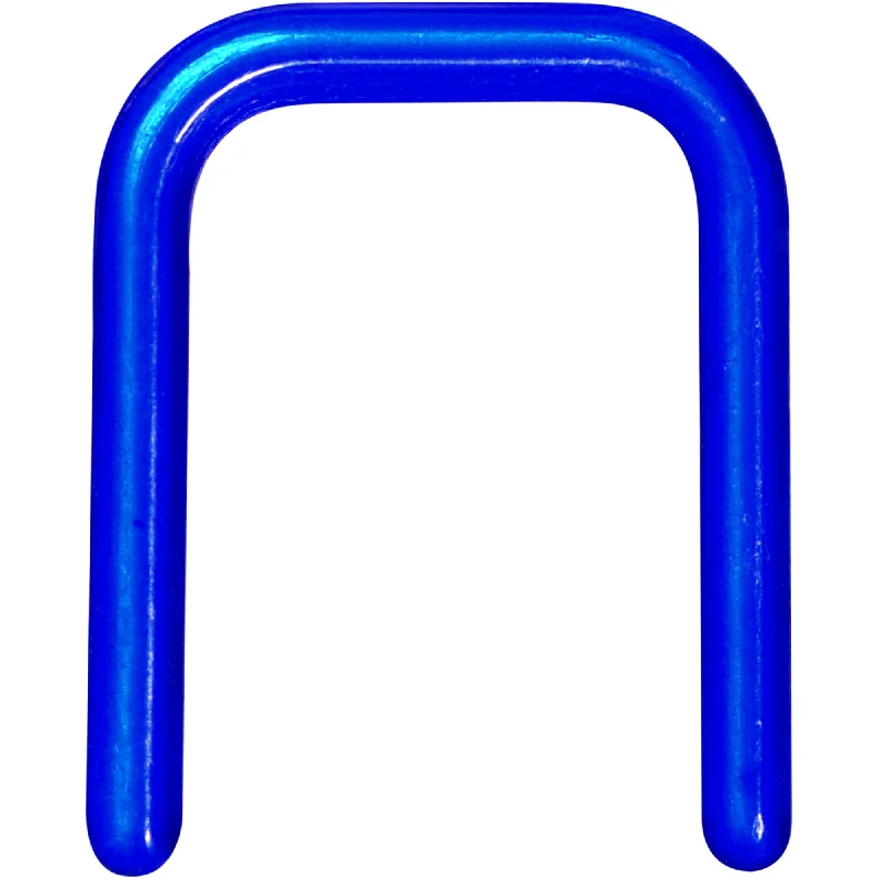 Nose Rings for Trendsetting Fashion -16 Gauge 7/16 Blue Flexible Bioplast Square Septum Retainer Nose Rings for Trendsetting Fashion -16 Gauge 7/16 Blue Flexible Bioplast Square Septum Retainer