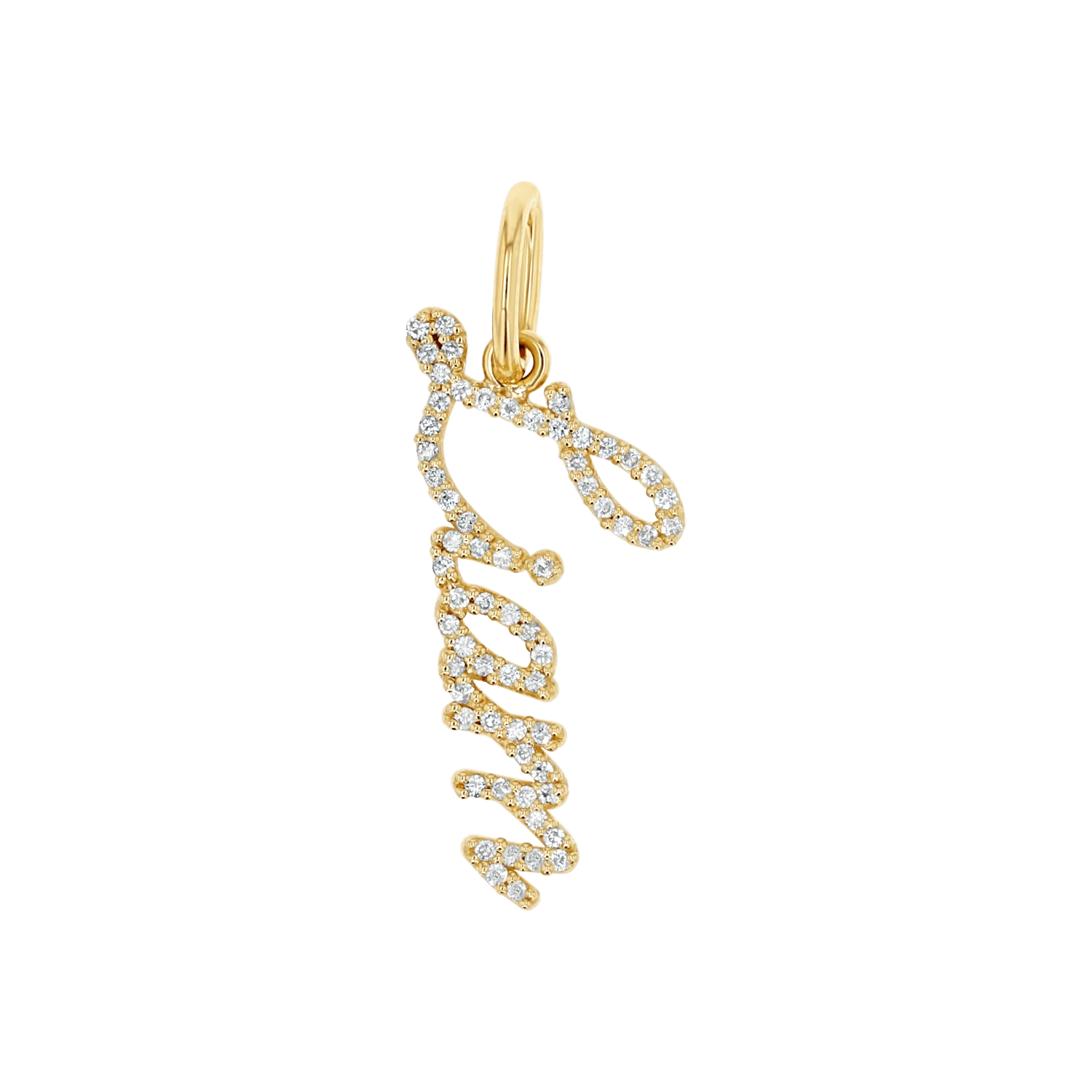 Shop Classic Women's  Necklaces & Pendants with a Modern Twist-Kids Vertical Diamond Name Script Charm