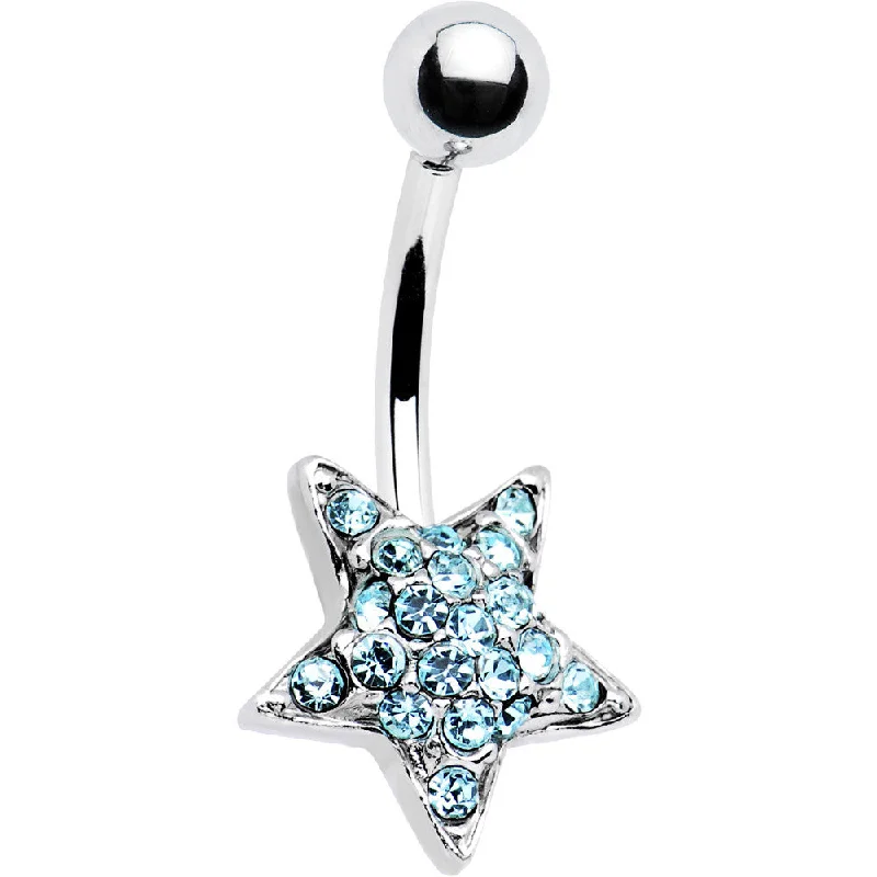 Unique Belly Rings for Bold Fashion Statements -TWILIGHT STAR Solar Blue Gem Banana Belly Ring Unique Belly Rings for Bold Fashion Statements -TWILIGHT STAR Solar Blue Gem Banana Belly Ring