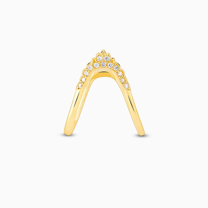 Chic Women's Rings for Fashion-Forward Looks-Golden Dreamy Sparkle Vanki Ring