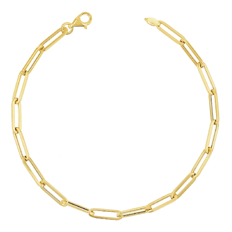 Charm Bracelets with Unique Features for Men-14K Paper Clip Chain Bracelet