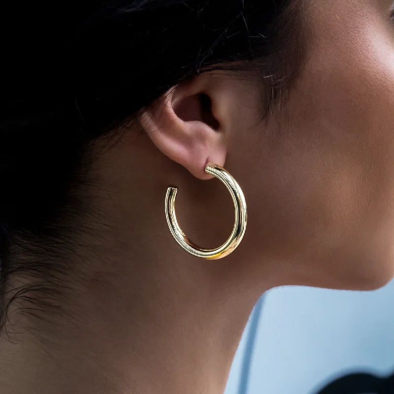 Women's Earrings – Elegant Designs for Every Personality--Tube Hoop Earrings in Yellow Gold