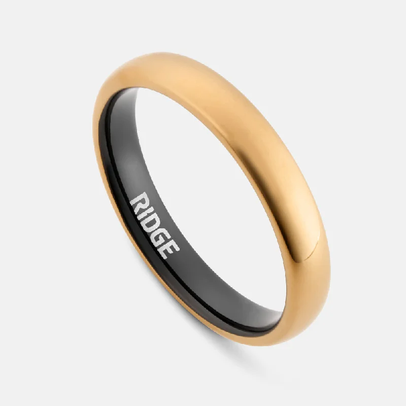 Top Men's Rings – Crafted for Every Style Ridge 4mm Rounded Ring Set - 24 Karat Gold Top Men's Rings – Crafted for Every Style Ridge 4mm Rounded Ring Set - 24 Karat Gold