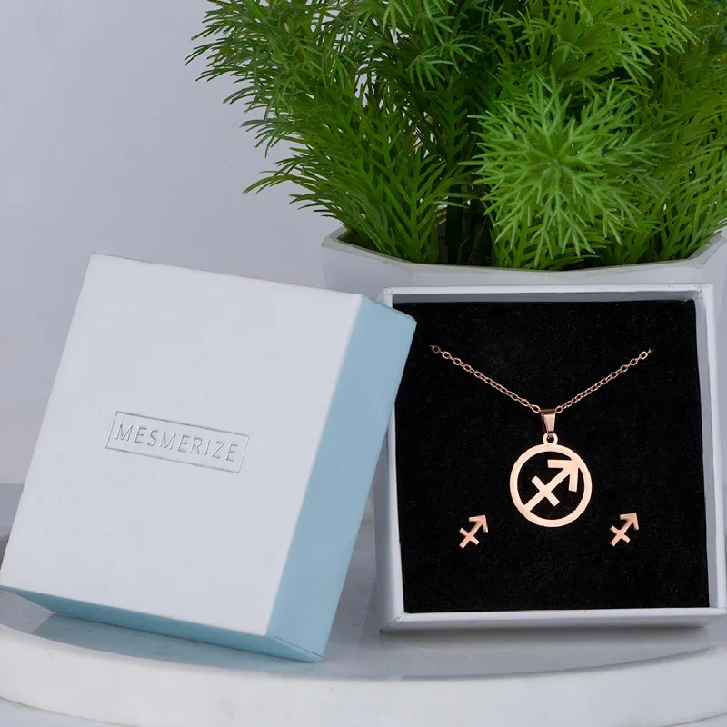 Luxe Crystal Bangles for Women-Sagittarius Necklace Earring Set (23 Nov - 21 Dec)