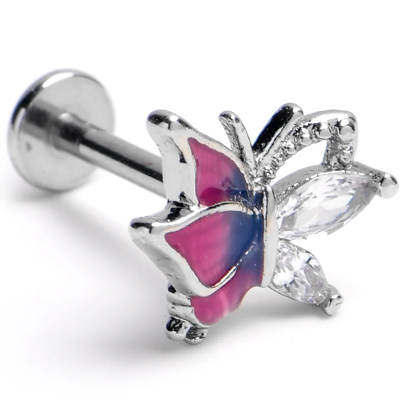 Fashionable Lip Rings for All Styles16 Gauge Purples Dazzling Gem Beauty Butterfly Labret Tragus Earring Fashionable Lip Rings for All Styles16 Gauge Purples Dazzling Gem Beauty Butterfly Labret Tragus Earring
