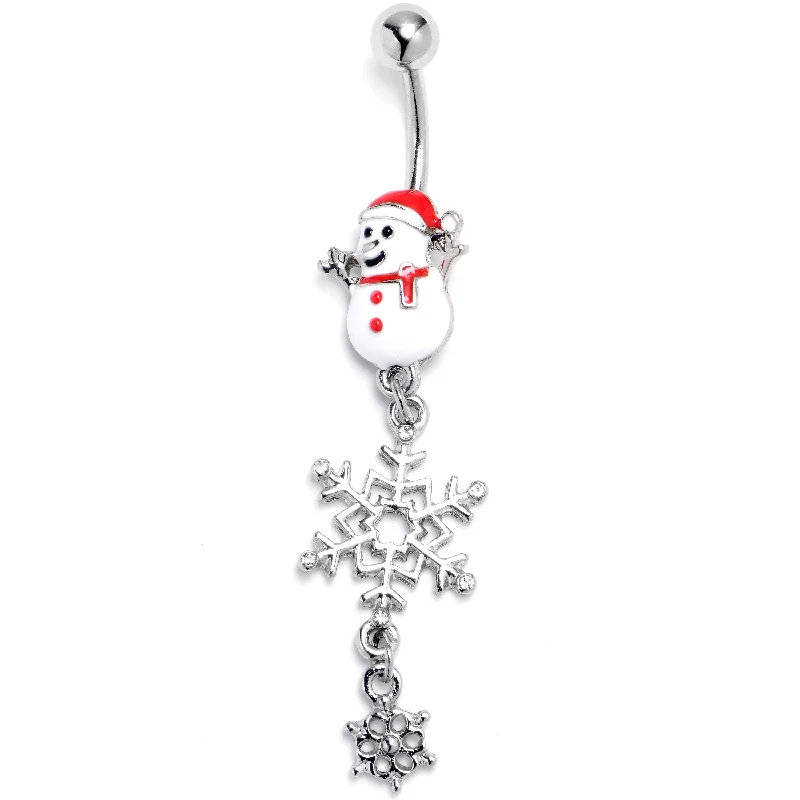 Stylish Belly Rings with Elegant Detailing -Hooray For Snow Snowman Dangle Belly Ring Stylish Belly Rings with Elegant Detailing -Hooray For Snow Snowman Dangle Belly Ring