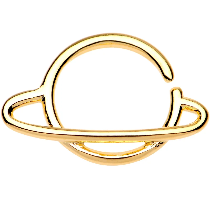 Customizable Nose Rings -16 Gauge 3/8 Gold Tone Rings of Saturn Planet Septum Ring