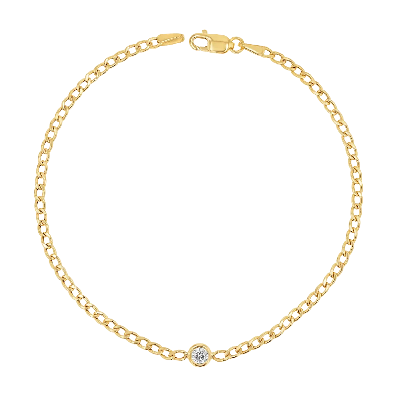 Affordable Charm Bracelets for Men-Cuban Link Floating Diamond Bracelet