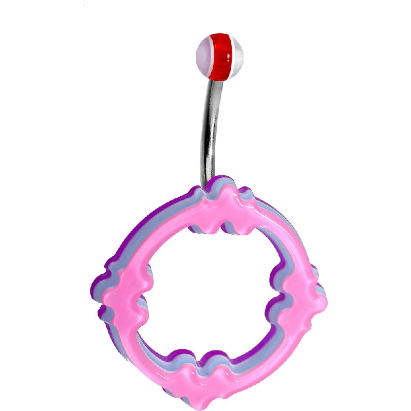 Belly Rings with Unique Designs for Custom Style -Light Pink Blue Purple Acrylic Multi-Layered Celtic Belly Ring Belly Rings with Unique Designs for Custom Style -Light Pink Blue Purple Acrylic Multi-Layered Celtic Belly Ring