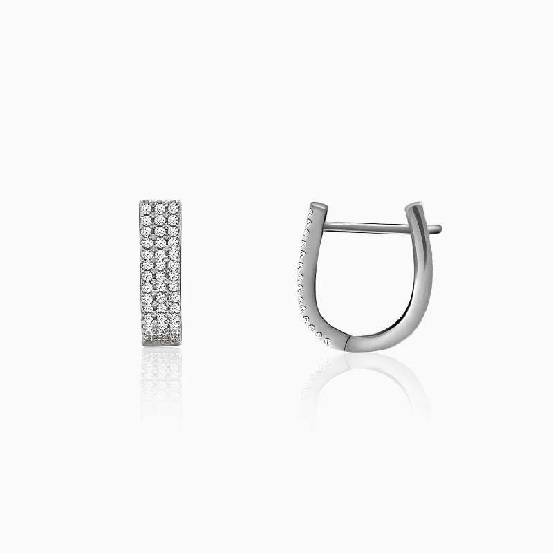 Women's Earrings – Elegant Designs for Every Personality--Silver Zircon Sparkling Stud Earrings