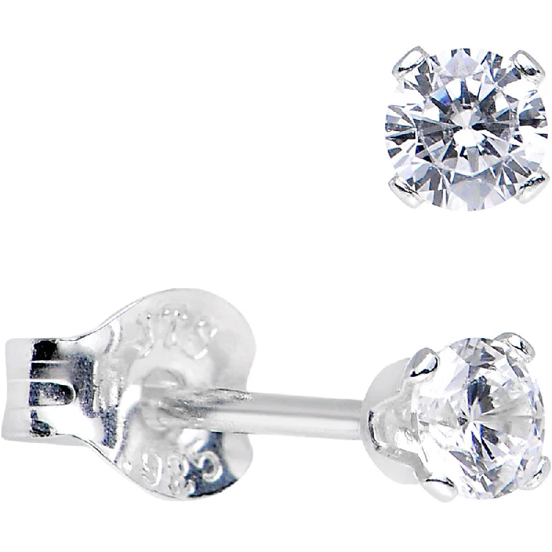 Women's Earrings – Elegant Designs for Every Personality--925 Sterling Silver 2.5mm CZ Round Stud Earrings Women's Earrings – Elegant Designs for Every Personality--925 Sterling Silver 2.5mm CZ Round Stud Earrings