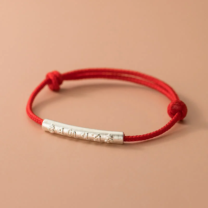 Classy Bracelets for Men with Metal Details-Buddha Stones Handmade 999 Sterling Silver Om Mani Padme Hum Strength Red Rope Bracelet Classy Bracelets for Men with Metal Details-Buddha Stones Handmade 999 Sterling Silver Om Mani Padme Hum Strength Red Rope Bracelet