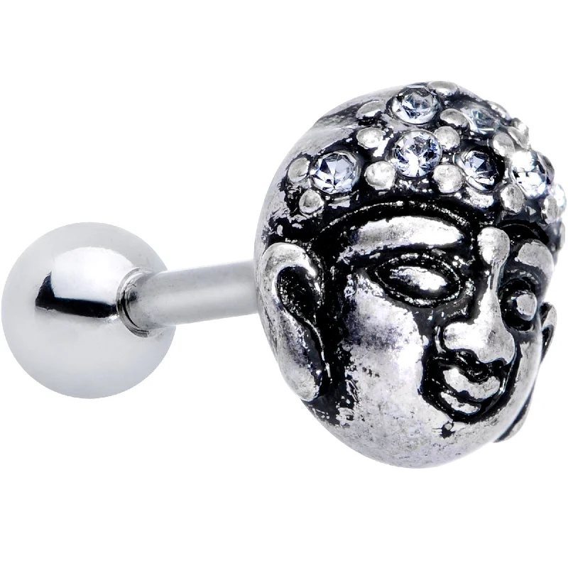 Women's Earrings – Elegant Designs for Every Personality--Clear Gem Expanding Buddha Brain Cartilage Tragus Stud
