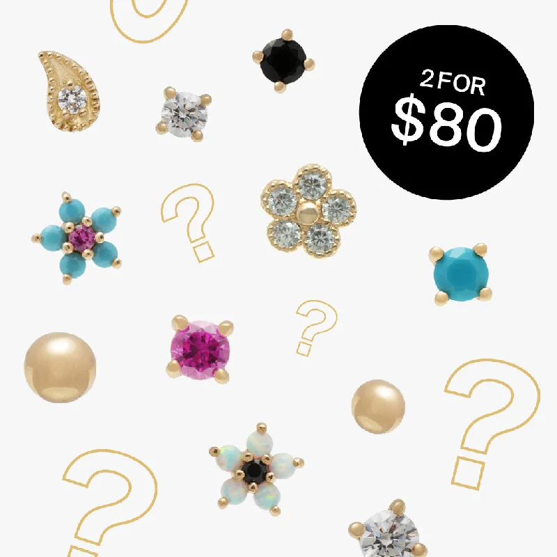 Women's Earrings – Elegant Designs for Every Personality--14K Mystery Flatback Set