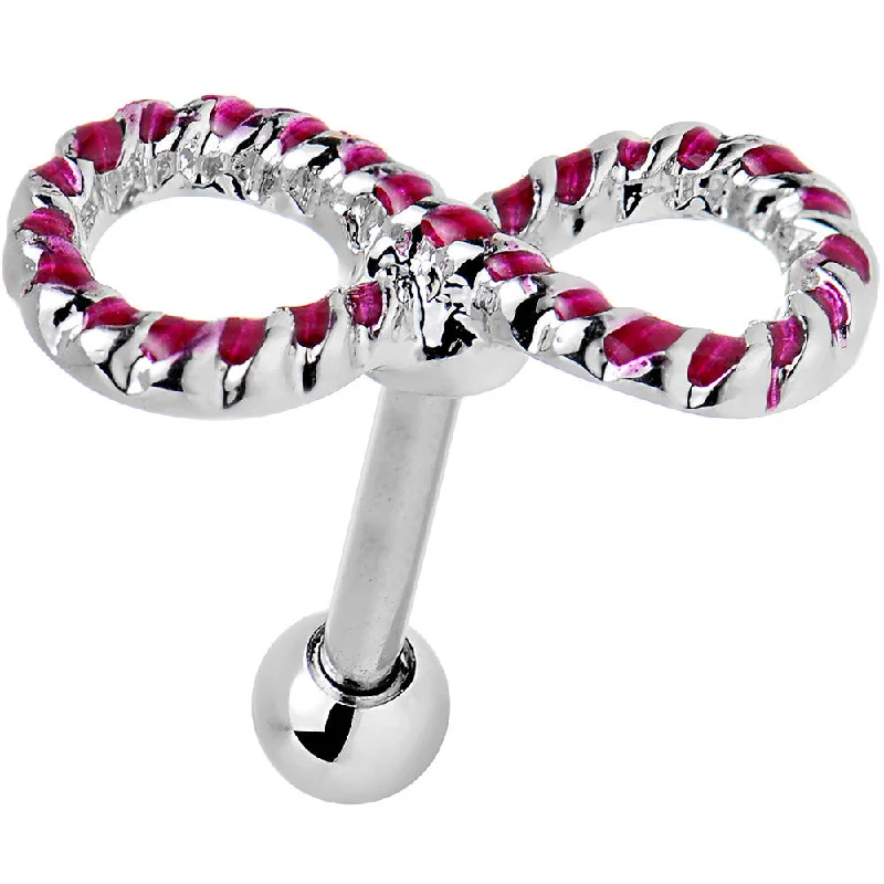 Women's Earrings – Elegant Designs for Every Personality--16 Gauge 1/4 Pink Gem Roped Infinity Cartilage Earring Women's Earrings – Elegant Designs for Every Personality--16 Gauge 1/4 Pink Gem Roped Infinity Cartilage Earring