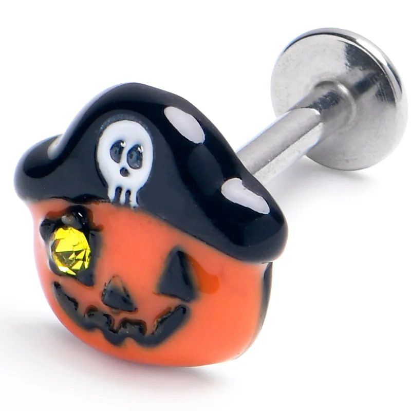 Lip Rings for Bold Fashion Statements16 Gauge 5/16 Yellow Gem Orange Pirate Pumpkin Labret Monroe Tragus