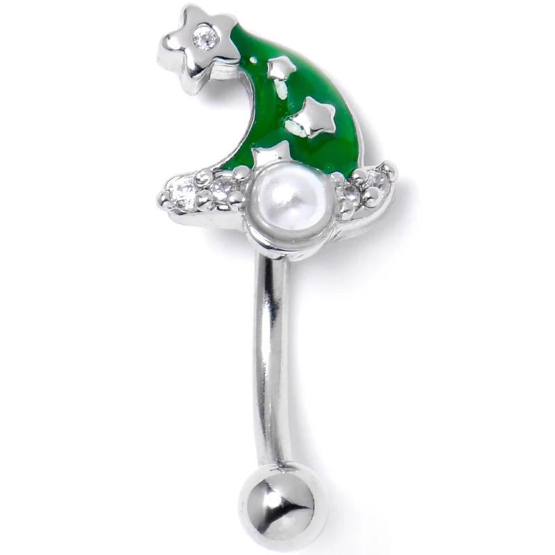 Women's Earrings – Elegant Designs for Every Personality--16 Gauge 5/16 Clear Gem Santa Hat Stars Green Curved Eyebrow Ring Women's Earrings – Elegant Designs for Every Personality--16 Gauge 5/16 Clear Gem Santa Hat Stars Green Curved Eyebrow Ring