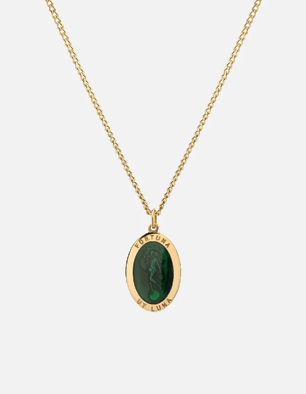Exclusive Men's Necklaces & Pendants for the Modern Gentleman-Fortuna Necklace, Gold Vermeil/Green Exclusive Men's Necklaces & Pendants for the Modern Gentleman-Fortuna Necklace, Gold Vermeil/Green