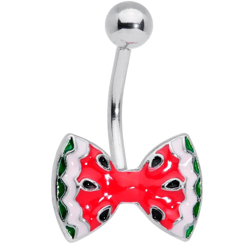 Beautiful Belly Rings with Dazzling Stones -Red Green Sweet Summer Watermelon Bow Belly Ring Beautiful Belly Rings with Dazzling Stones -Red Green Sweet Summer Watermelon Bow Belly Ring