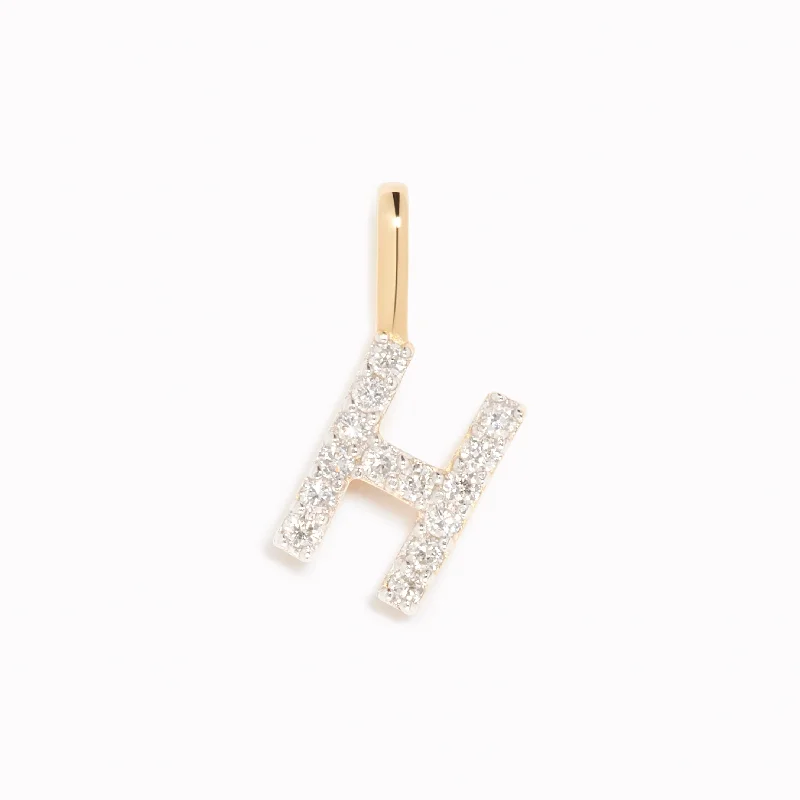 Shop Classic Women's  Necklaces & Pendants with a Modern Twist-Diamond Initial Pendant 14k Gold - H