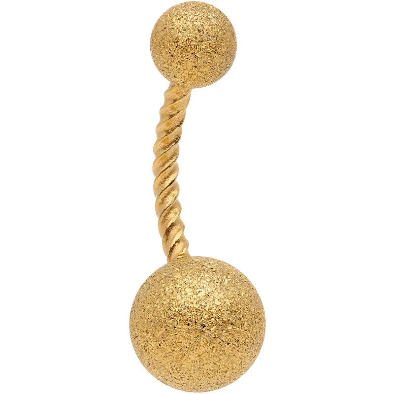 Comfortable Belly Rings with Bold Detailing -Yellow Anodized Tastefully Twisted Belly Ring Comfortable Belly Rings with Bold Detailing -Yellow Anodized Tastefully Twisted Belly Ring