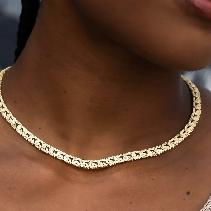 Shop Classic Women's Necklaces & Pendants with a Modern Twist-Micro Iced G-Link Necklace in Yellow Gold Shop Classic Women's Necklaces & Pendants with a Modern Twist-Micro Iced G-Link Necklace in Yellow Gold