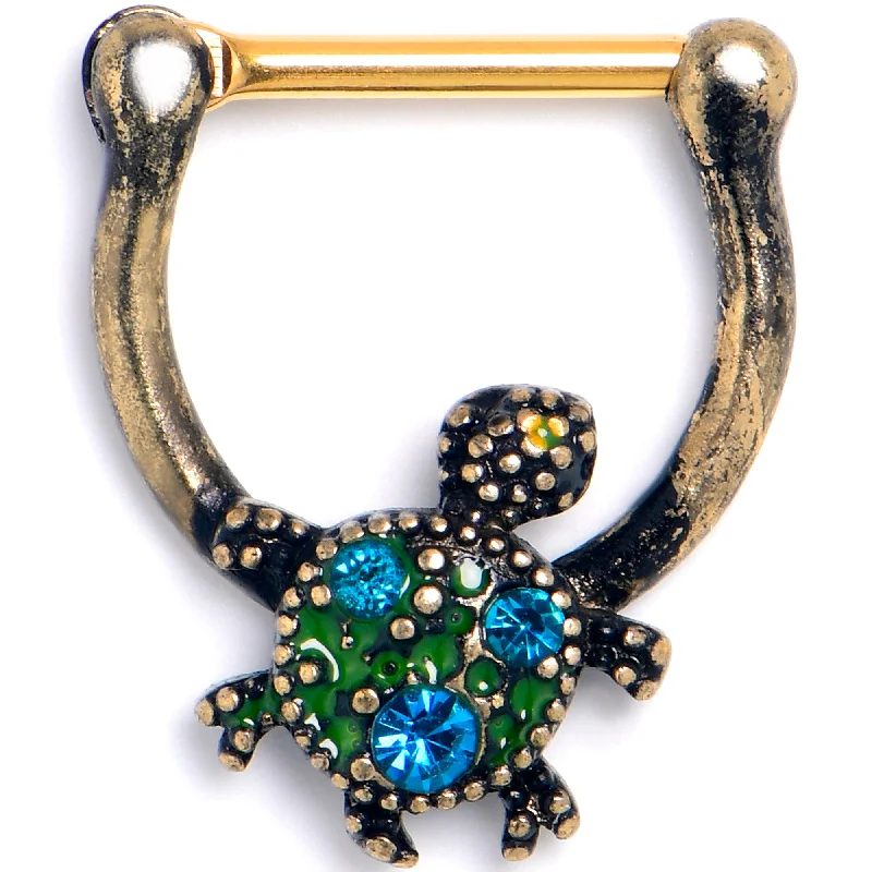 Nose Rings for Expressive Style -16 Gauge 5/16 Blue Gem Gold Tone Sweet Sea Turtle Cartilage Clicker Nose Rings for Expressive Style -16 Gauge 5/16 Blue Gem Gold Tone Sweet Sea Turtle Cartilage Clicker